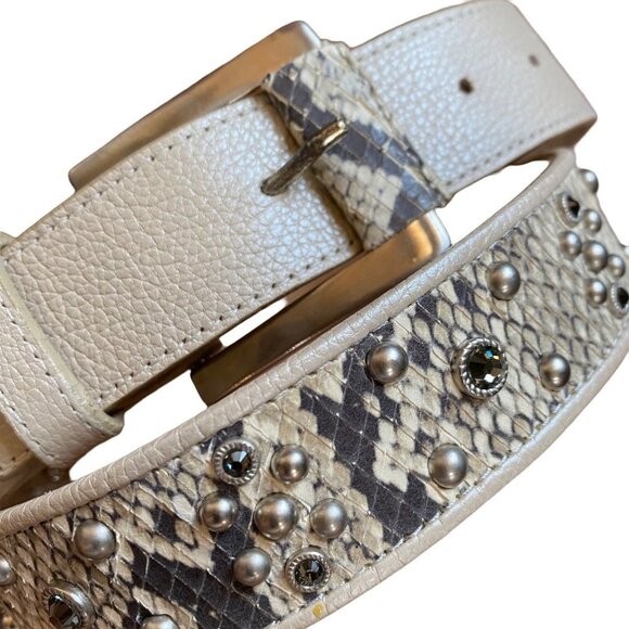 Leatherock Belt Womens Size Small Snake Skin Studded Crystals Southwestern main image 9